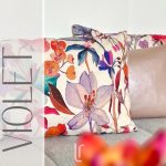 VIOLET Dekokissen | Limitiert | Florales Design | Blüten | 100 % BIO-Baumwolle | vegan | nachhaltig | handgefertigt
