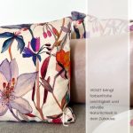 VIOLET Dekokissen | Limitiert | Florales Design | Blüten | 100 % BIO-Baumwolle | vegan | nachhaltig | handgefertigt